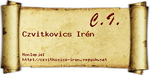 Czvitkovics Irén névjegykártya