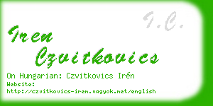 iren czvitkovics business card